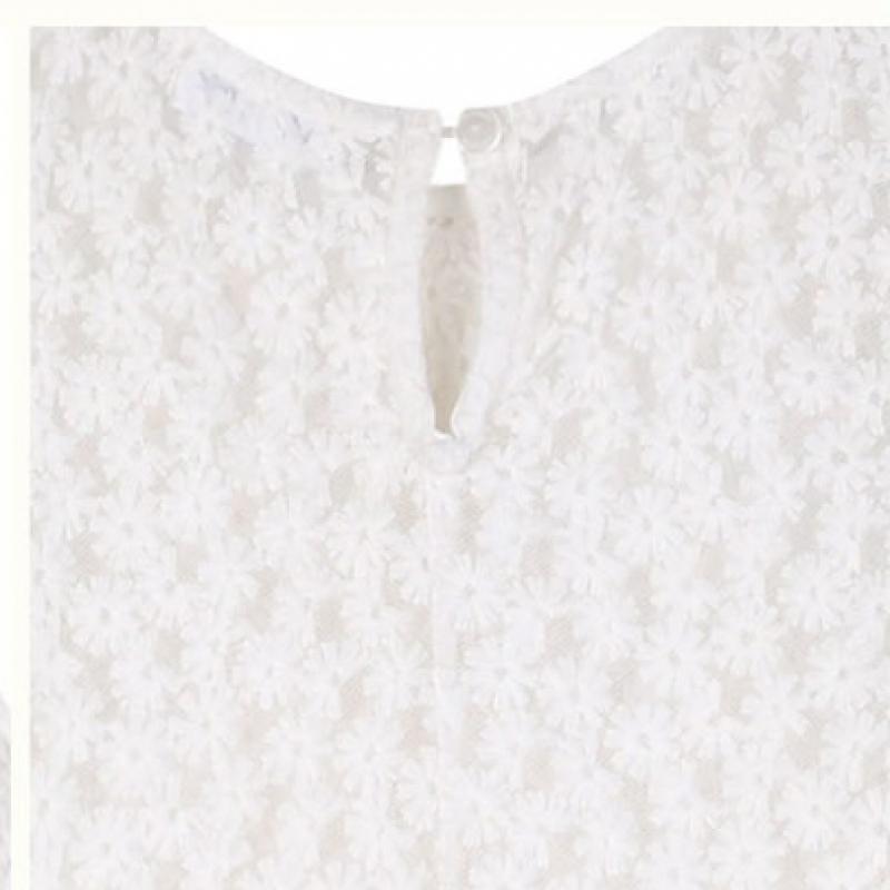  Olivan  Flower Point Dress  White 