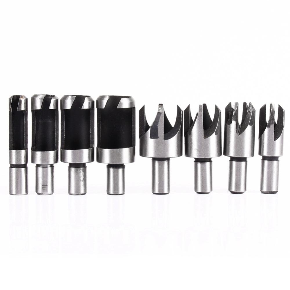 8pcs Straight Wood Plug Cutter High Carbon Steel Woodworking Tool Set Woodworking