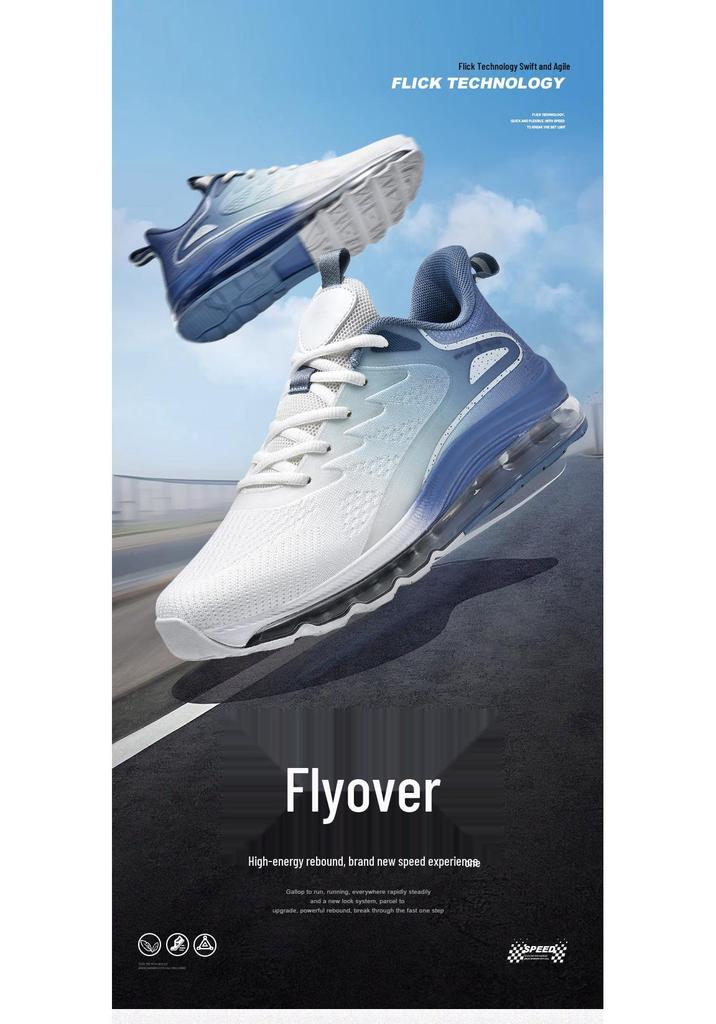 Men's Size 47-48 Fly Knit Breathable Running Shoes - Shock Absorption Sports Sneakers for Middle School Entrance Exam
