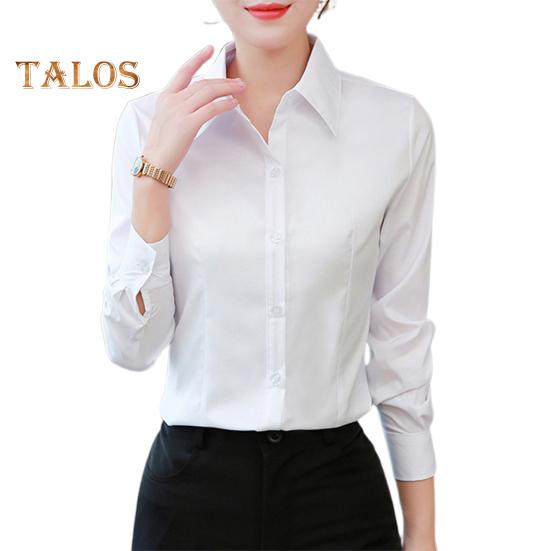 

Женская рубашка с лацканами, длинный рукав, однобортная рубашка, топы, однотонная рабочая рубашка, универсальные топы M белый