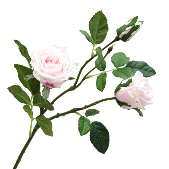 3 Branch Mini Rose Heads Artificial Flower Bouquet Faux Rose Bouquet with Stem for Wedding Party Home Office Floral Arrangement Table Decor