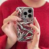 Stilvolle Versilberte Wasserwellen Hülle Für iPhone 17 11 12 13 14 15 16 Pro Max 16 Plus Galvanisierte Silikon Rückseite Hüllen