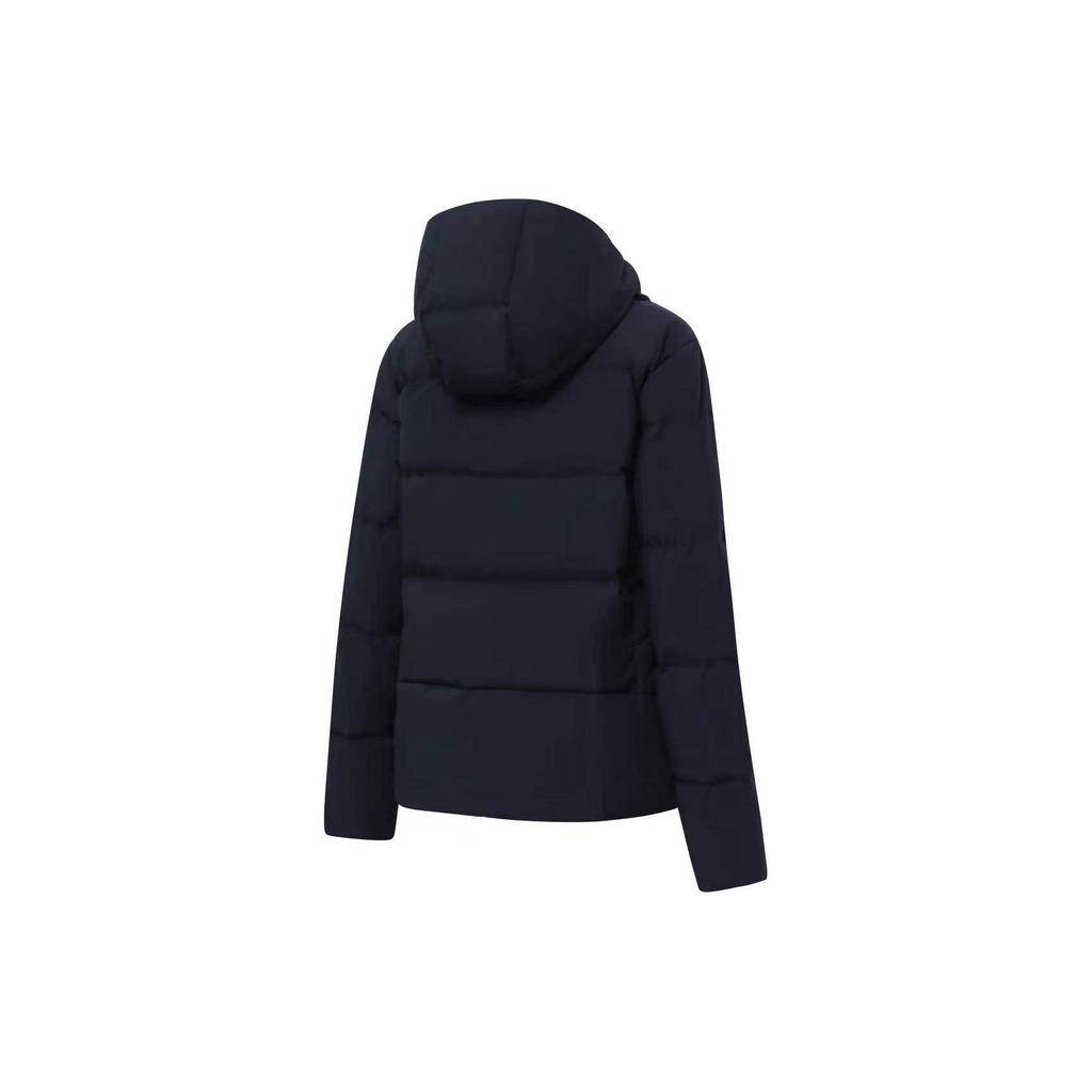 Li Ning National Team Series Solid Color Hooded Casual Short Down Jacket Women Jacket Black AYMU028-1