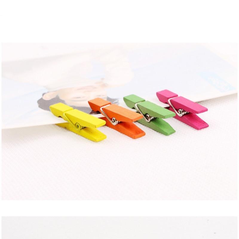25pz Mini Clip Foto Legno Colorato Naturale Molletta Carta Memo Molletta Vestiti Legno Fai da Te Cancelleria Natale Festa di Matrimonio Decorazione Casa