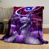 A powerful creature holds a glowing energy orb with swirling purple light. for all seasons blanket lunch break throw gift