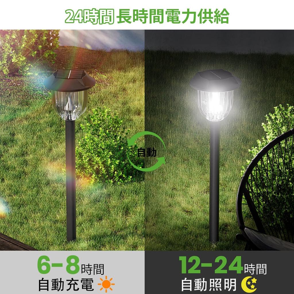 BITPOTT Zewnętrzne Lampy Solarne, Wodoodporność IP65, Jasne Solarne Lampy Ogrodowe o Barwie Światła Dziennego i Automatycznym Włączaniu/Wyłączaniu [Zestaw 8 szt.], Wpuszczane, 3 Wysokości, Ścieżka