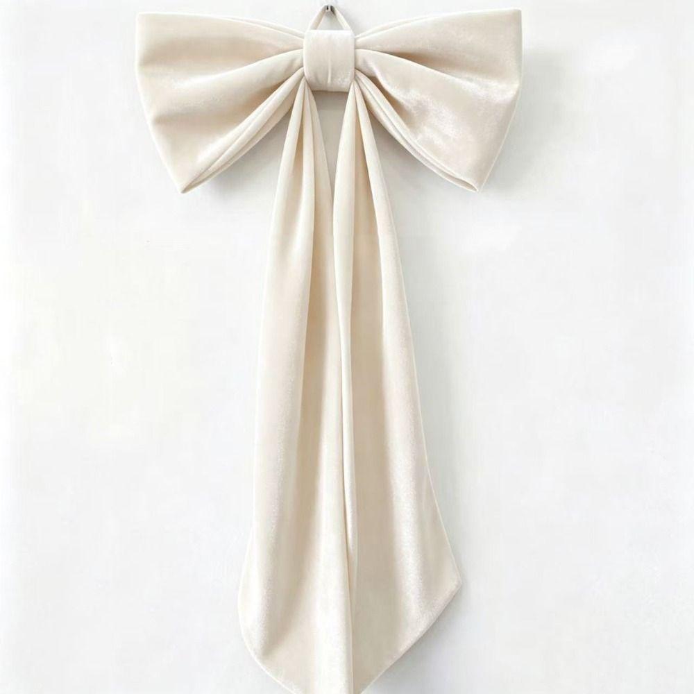 Elegant Large Christmas Bowknot Solid Color Creative Xmas Tree Topper Bows Reusable 60x120cm Christmas Decorative Bow
