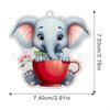 Delightful 2d Elephant Acrylic Christmas Tree Pendant For Decorative Car Accessories Interior