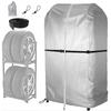 Outdoor Waterproof Tire Rack Cover 420D, Holds 4 Tires, 146cm (H) X 65cm (L) X 75cm (W), for Regular Cars, UV Protection, Deterioration Prevention, Di