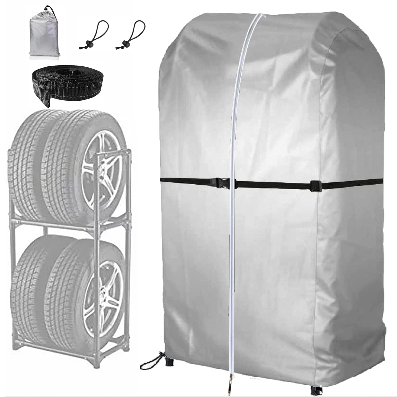 

Водонепроницаемый чехол для стойки с шинами, 420D, вмещает 4 шины, 146 см (ЧАС) х 65см (L) x 75 см (W), для обычных автомобилей, защита от УФ-излучения, предотвращение старения, Di