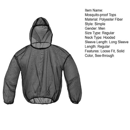 Oblečení proti komárům Velmi jemná síťovina Design s kapucí Dlouhý rukáv Průsvitné topy Rybaření Turistika Oblečení proti komárům