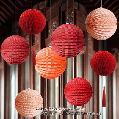 Spring Festival & New Year Red Lanterns for Window Display and Visual Merchandising