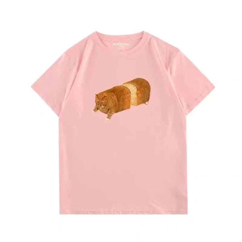 Creative Humor Printed Pure Cotton T-shirt Men and Women with The Same Round Neck Cotton Short-sleeved T-shirt Funny Clothes