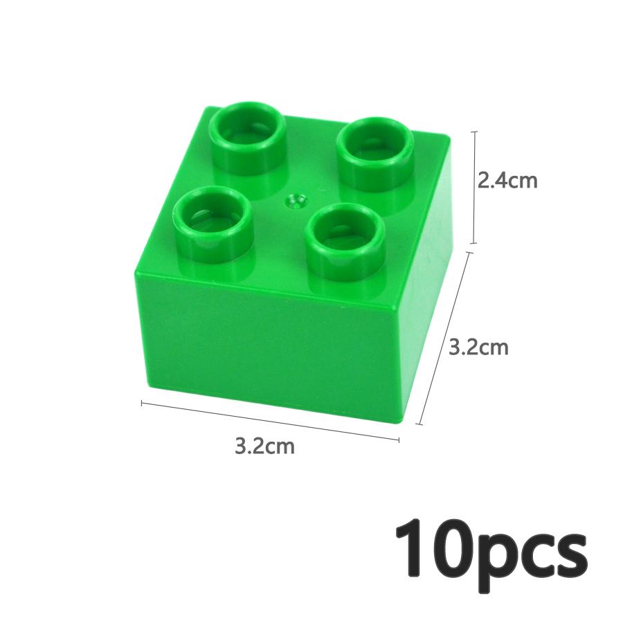 10 STUKS Grote Kleurrijke Bouwstenen 2x2 Noppen - Dikke Stenen voor Kinderen, Educatief Speelgoed Compatibel met Duplo