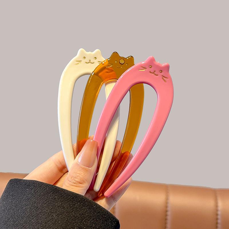 1PC Cat Pattern Convenient Hair Styling Products Head Accessory Hairpin Cute Hair Accessories Clothing Accessories Multi-Color