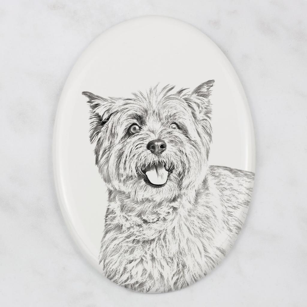 Cairn Terrier – Commemorative plaque with a photo of a dog, tombstone with a print | Art-Dog