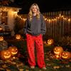 Women's Flannel Pajama Pants with Halloween Print for Cozy Holiday Loungewear