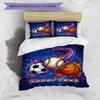 3PC Custom Name Sports Ball Fusion Bedding Set Printed  Bedding Set Duvet Cover Closure Includes 1 Duvet Cover & 66 Pillowcases for Bedroom