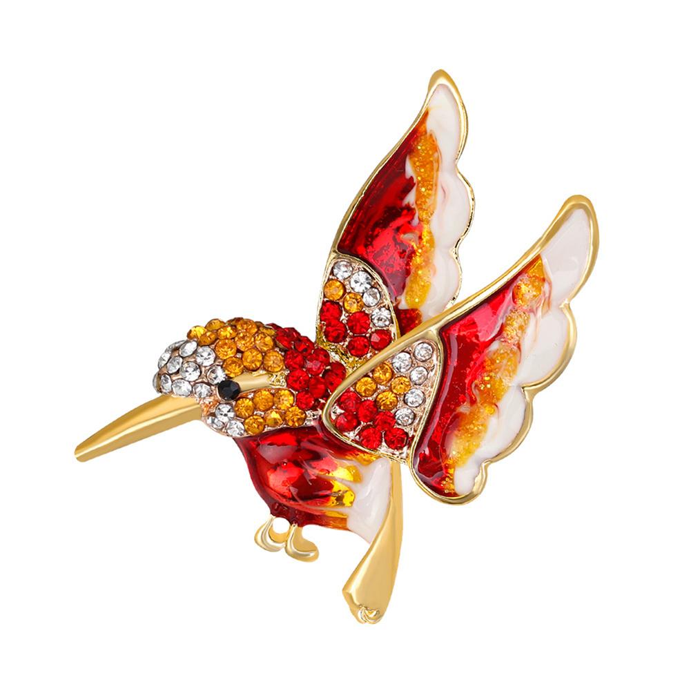 Lovely Flying Hummingbird Brooch Lady Multicolor Sparkling Crystals Animal Breastpin Pin Christmas Gift