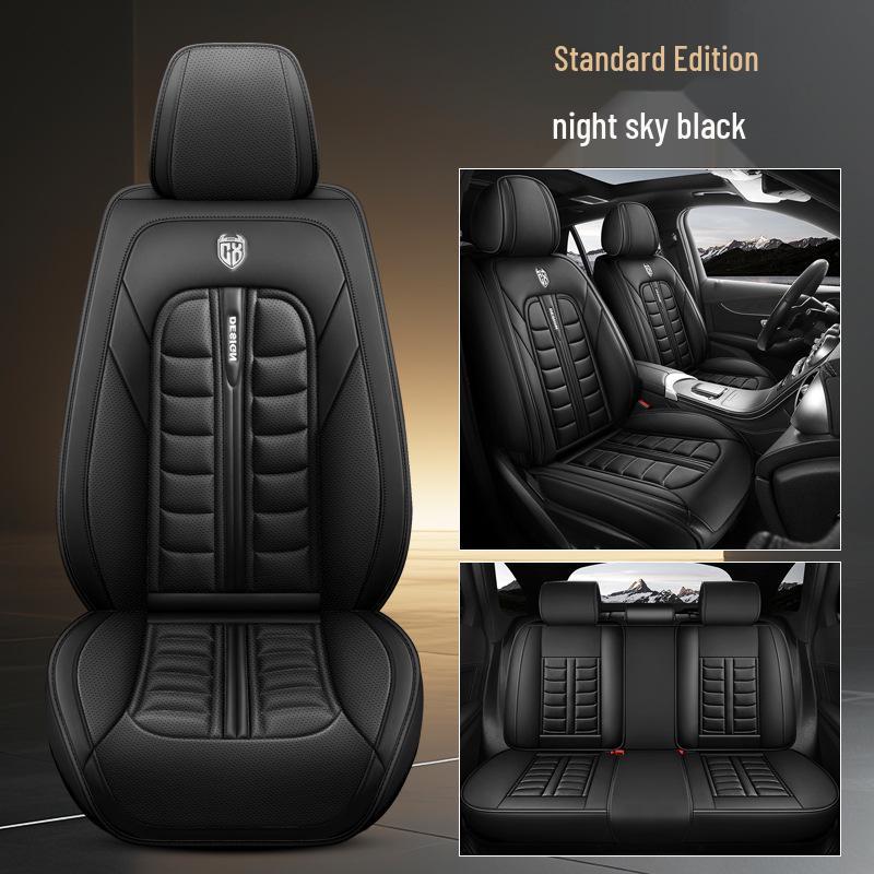 Universal All-Season Breathable Leather Car Seat Cover, Wear-Resistant, Full Surround, Fits Most Models
