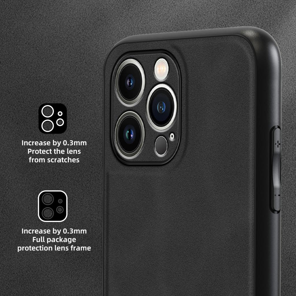 ANNYOJO For iPhone 15 Pro Case Scratch Proof PU Leather+PC+TPU Phone Cover