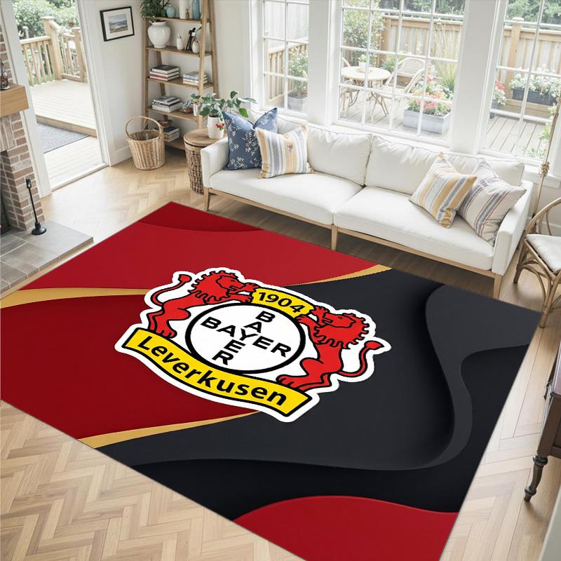 Bayer Leverkusen Football Design Crystal Velvet Carpet Cozy Non?Slip Printed Rug For Bedroom Living Room Entrance