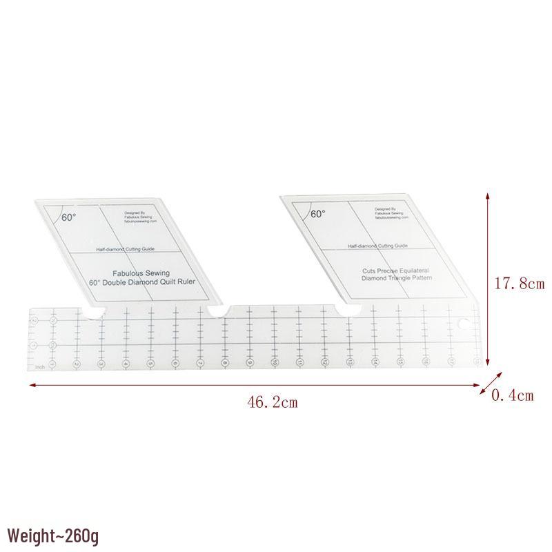 Acrylic Irregular 90° Sewing and Patchwork Ruler for Fabric Cutting