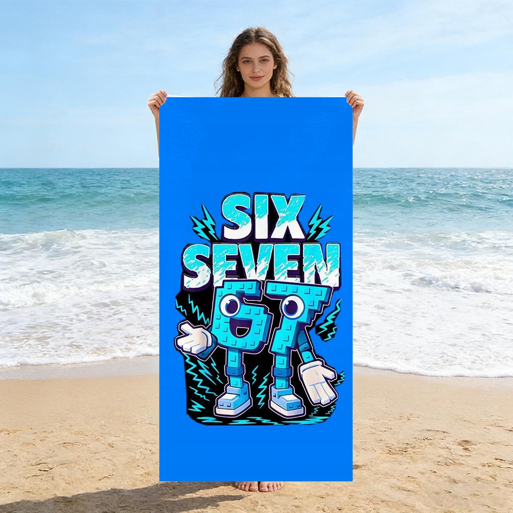 

Six Seven 67 Friendship Beach Towel Ocean Blue Quick-drying Super Absorbent Suitable for Beach Pool Gym Summer Gift for Friends W40*H60(CM)