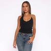 Y25TP001 Cross-Border Women's Sleeveless V-Neck Sexy Ring Halter Top for Spring/Summer