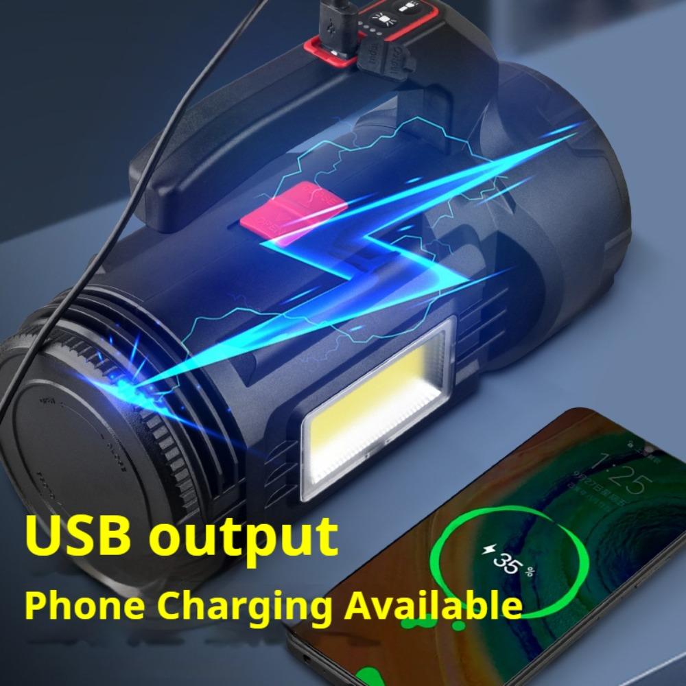 Multi Functional Flashlight Rechargeable Outdoor Searchlight USB Charging with Tools,Hexagonal Socket/tape Measure/art Knife/screwdriver/screwdriver