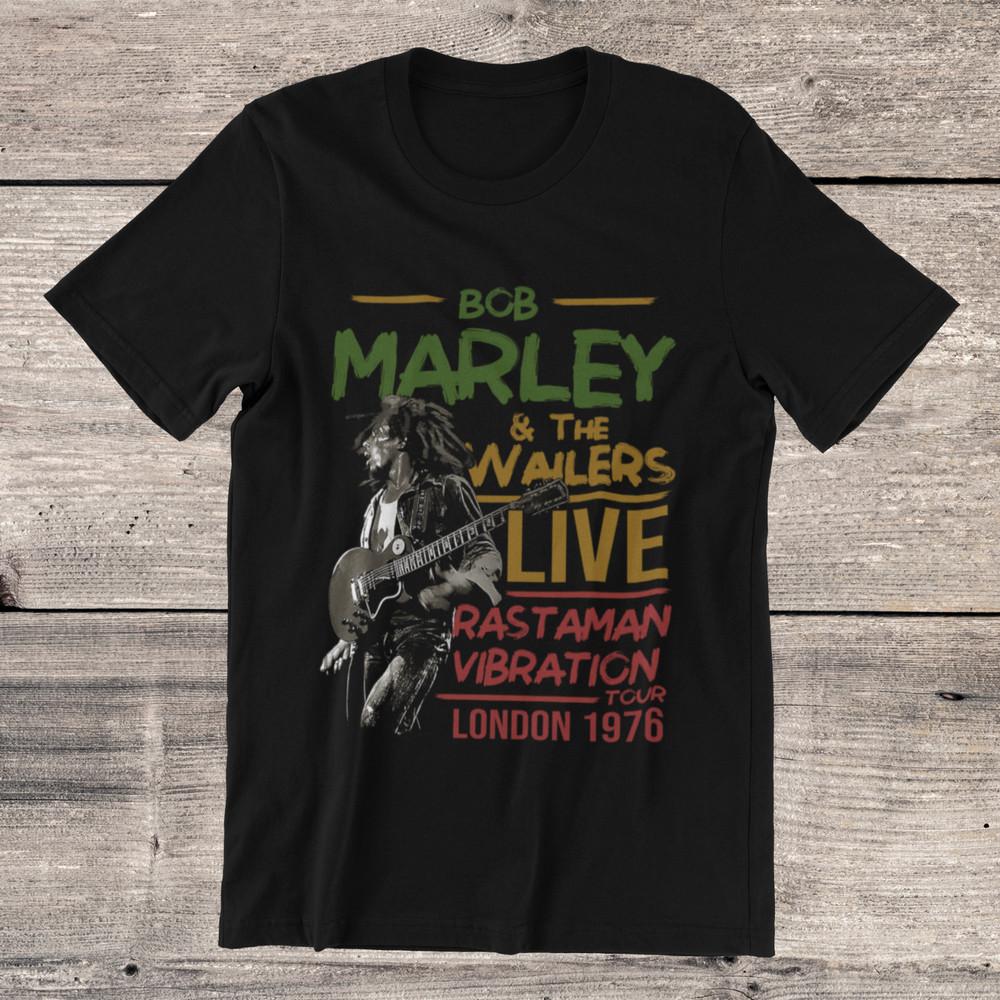 

Bob Marley & The Wailers London Tour 1976 Reggae on Ringspun Cotton Tee Unisex T-Shirt M
