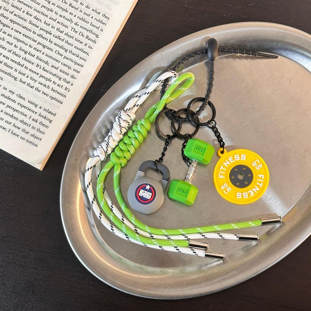 Mini Barbell Plates Key Chain Colorful Simulation Dumbbells Keyring Fitness Series Pendant  Gifts