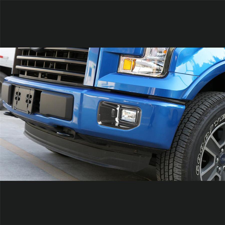 2X Carbon Fiber Fog Light Cover For Ford F150 2015-2020