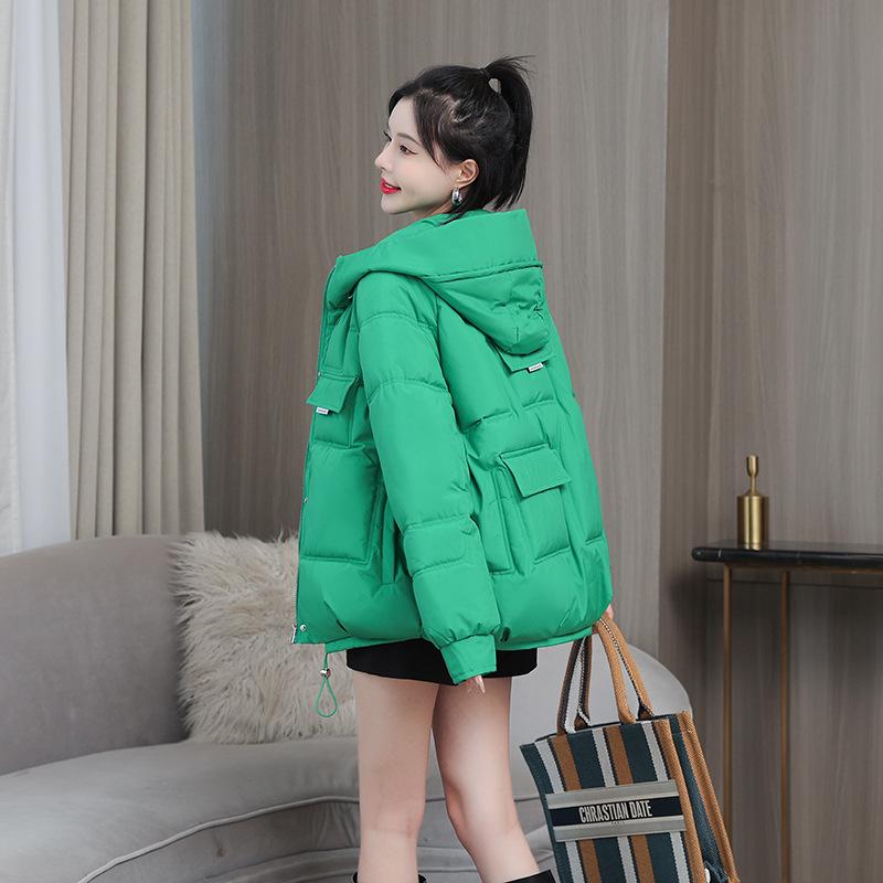 New Autumn and Winter Fashion Candy Color Cotton-padded Clothes Women's Korean Version Short Loose Hooded Student Cotton-padded Jacket Warm Jacket
