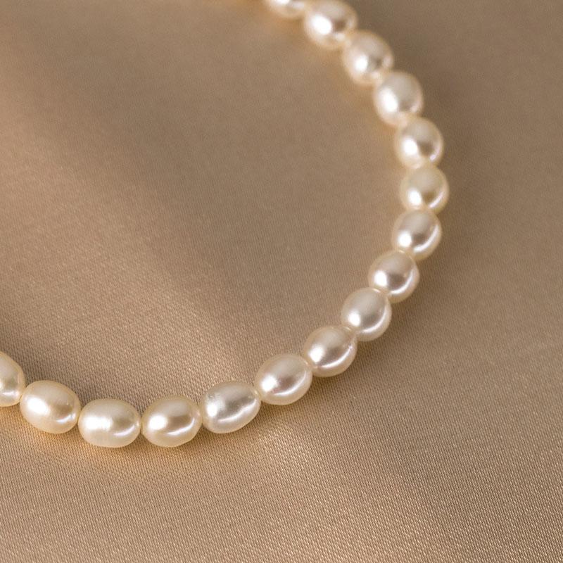 Handmade 925 Sterling Silver Freshwater Pearl Zircon Heart Shape Beaded Bracelet Women Fine Jewelry
