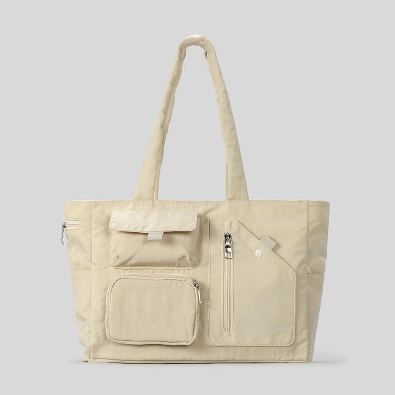 

Large-capacity Tote Bag Travel Handbag Single-shoulder Schoolbag for College Students білий