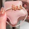 Sweet Romantic Pearl Bracelet Light Luxury Charm Butterfly Bracelets for Women Party Wedding High Quality