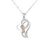 Wrapped heart two-color rose pendant jewelry simple necklace