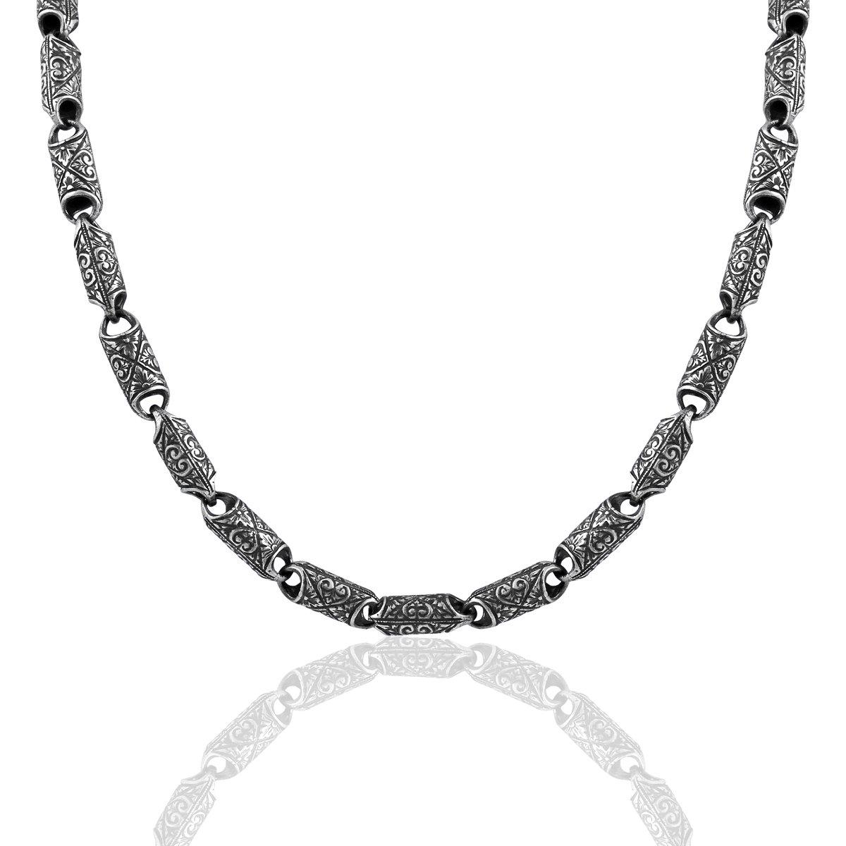 

Ручная инкрустация Серебряная цепочка ручной работы 55cm серебряный