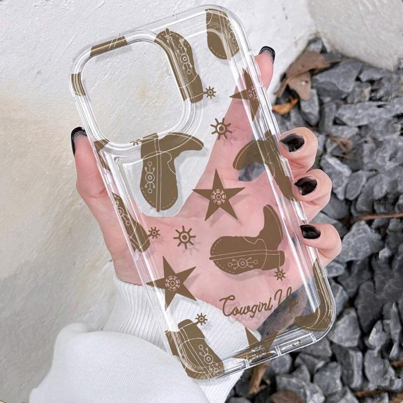 Red Bow Star Patterns Clear Case for Samsung Galaxy A55 A54 A35 5G A15 S25 A14 A34 A52 A53 S21 FE S22 S23 S24 Ultra Soft Cover