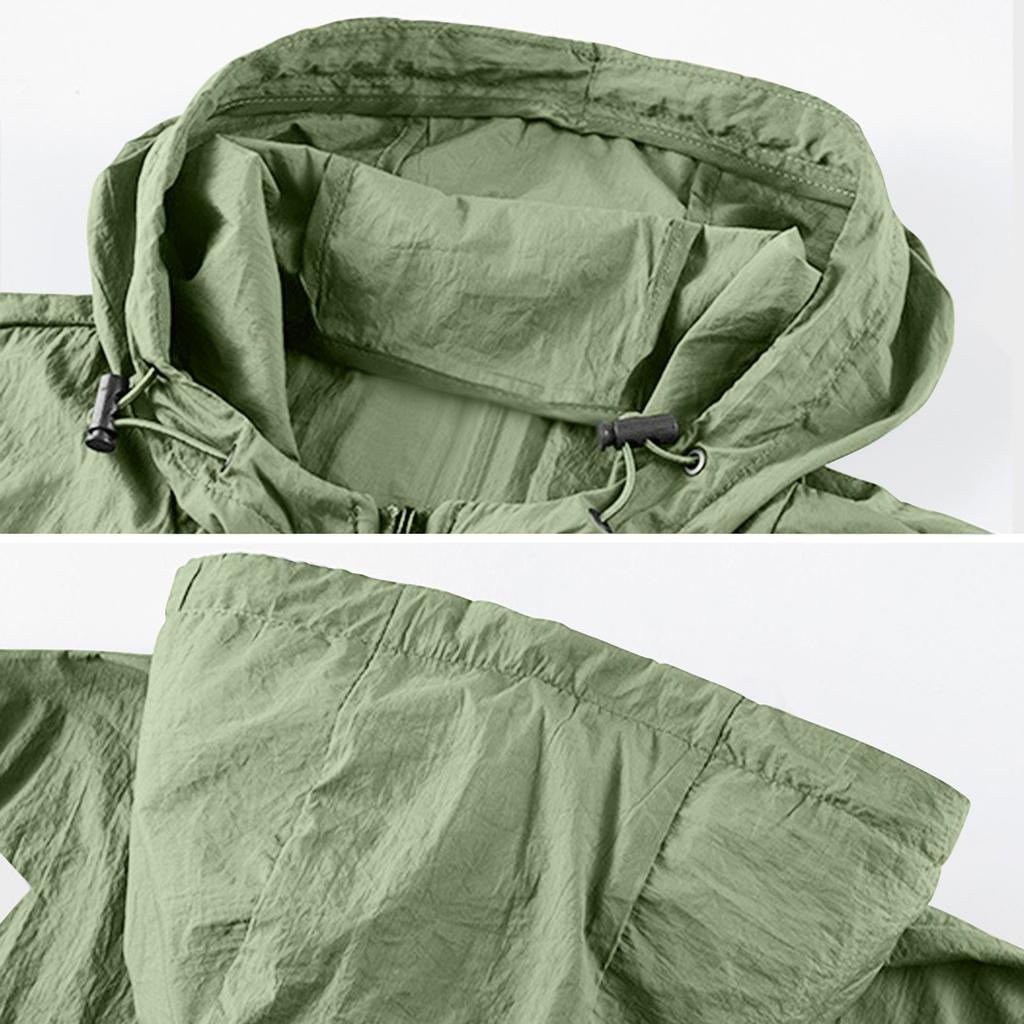 Men's Loose Casual Outdoor Large-sized Hooded Windbreaker Long-sleeved Jacket