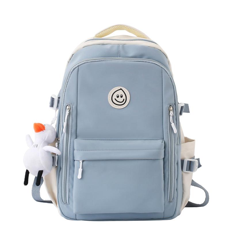 Schoolbag Contrast Color Backpack Junior High School Student Girl School Bag Elementary School Elementary School Versatile Large Capacity Lightweight