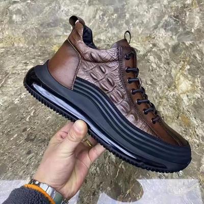 Men's Crocodile Pattern Trendy Sneakers - Spring/Autumn 2025, Thick-Soled, Lightweight, Casual Fashion Shoes