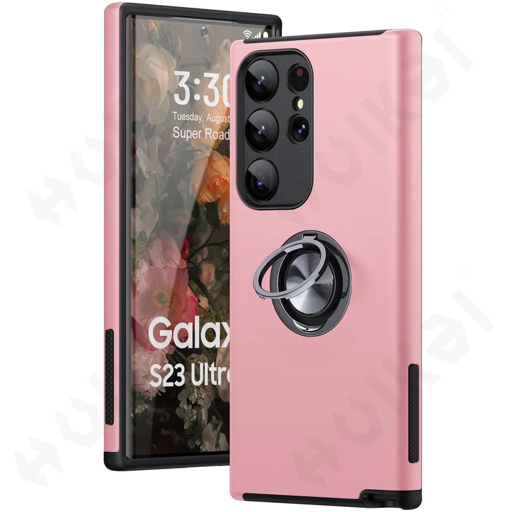 Чехол для Samsung Galaxy S24 S23 S22 S21 Ultra Plus A54 A34 A14 Degree Armor Bumper Противоударное металлическое кольцо Жесткий силиконовый чехол из поликарбоната