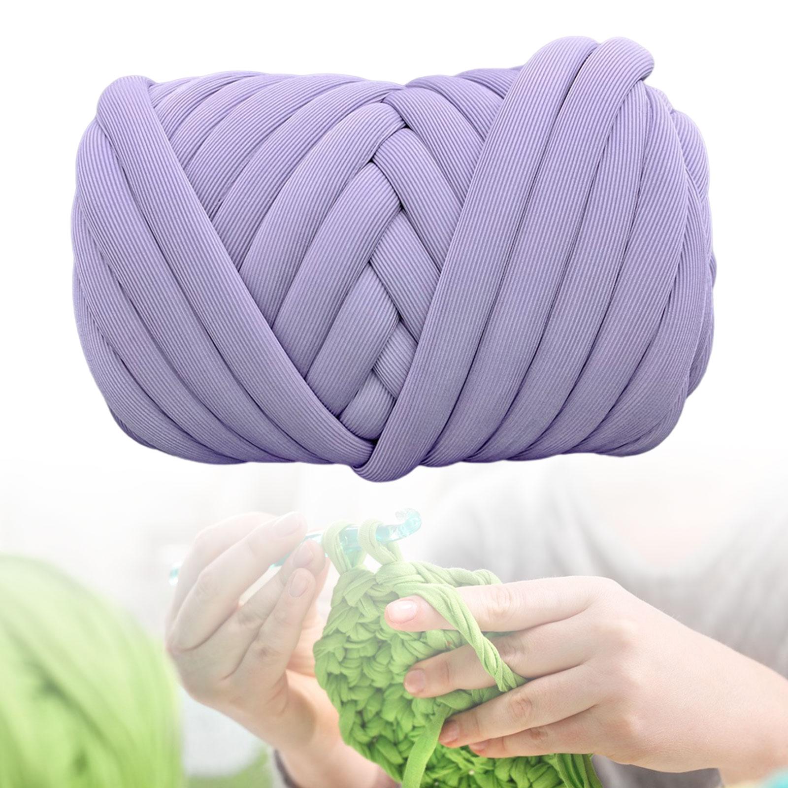 

Cotton Polyester Chunky Yarn Bulky Chunky Yarn for Crochet Rug Making DIY светло-фиолетовый