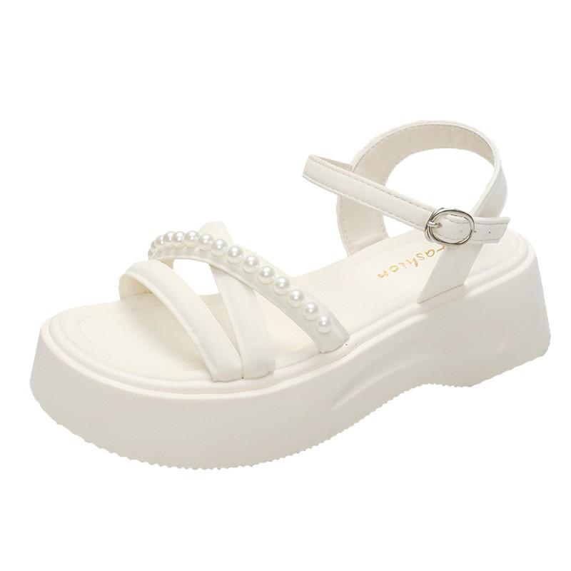 French Fairy Style Platform Sandals Female Summer Fashion with Skirt 2025 New Popular Versatile Flat-soled Roman Shoes