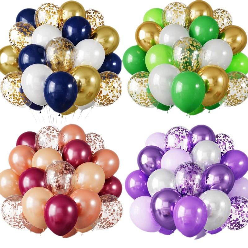 Metal Sequin Balloon Set - 30 Colorful Holiday Party Decorations