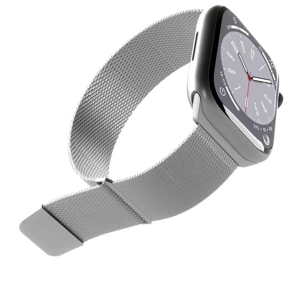 Pasek ze stali nierdzewnej do zegarka Apple Watch 42 44 45 49 mm Milanese - srebrny