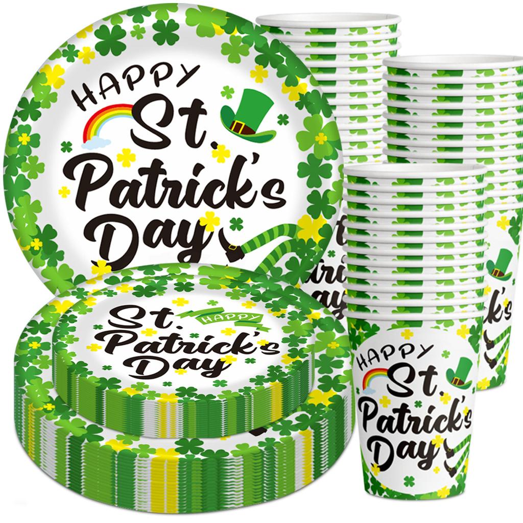 St. Patrick'S Day Children'S Party Party Arrangement Paper Cup Plate Knife Fork Spoon Set
