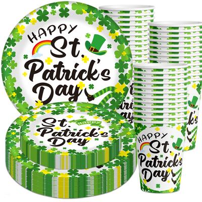 St. Patrick'S Day Children'S Party Party Arrangement Paper Cup Plate Knife Fork Spoon Set